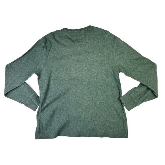 J.Crew Men's Olive Green Henley Long Sleeve Button Pullover Tee Shirt Top Size L - Picture 2 of 4